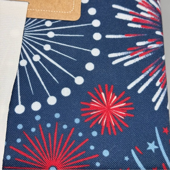 Williamstown 4th of July Fireworks Tablecloth 60x120 Easy Care Blue Red White - Picture 3 of 14
